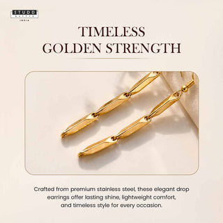 Classic Rice Dual Earring - 24k Gold Plated