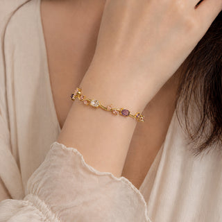 Tulip Bracelet Multicoloured - 24k Gold Plated