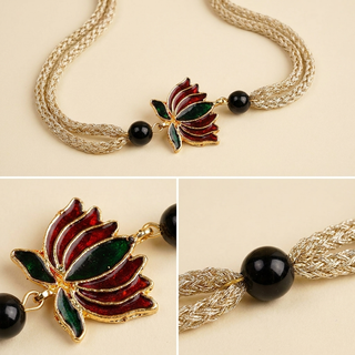 Divine Lotus Obsidian Crystal Rakhi