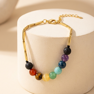 7 Chakra Rice Chain Bracelet