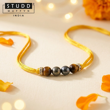 Unstoppable Pyrite-Tiger Eye Crystal Rakhi