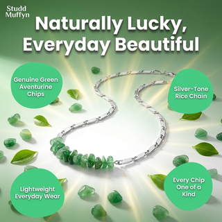 Green Aventurine necklace with USP callout chips