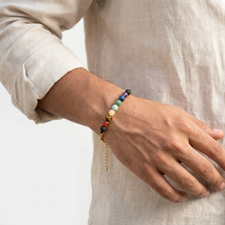 7 Chakra Rice Chain Bracelet