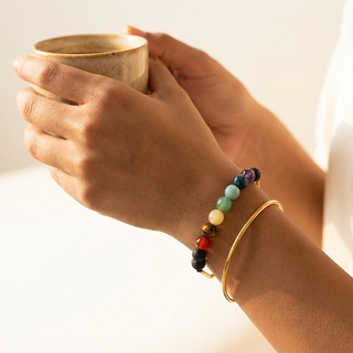 7 Chakra Rice Chain Bracelet