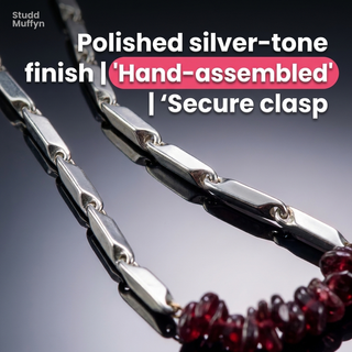 Macro of the polished chain finish with quality claims