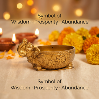 Gajraj money bowl representing wisdom, prosperity and abundance