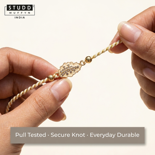 Durability test of the Hematite Blossom Rakhi braided thread