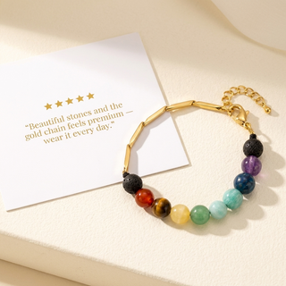 7 Chakra Rice Chain Bracelet