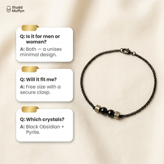 FAQ card layout answering common questions about the Richie Rich Anklet