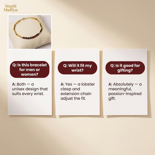 FAQ cards for the Passion Golden Rice Bracelet