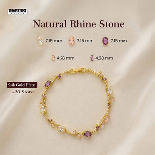 Tulip Bracelet Multicoloured - 24k Gold Plated