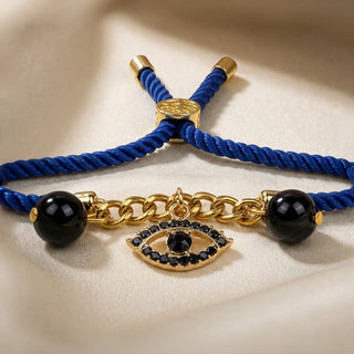 Evil Eye Obsidian Crystal Rakhi