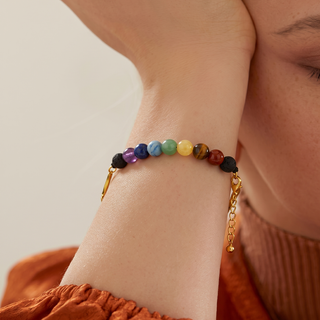 7 Chakra Rice Chain Bracelet