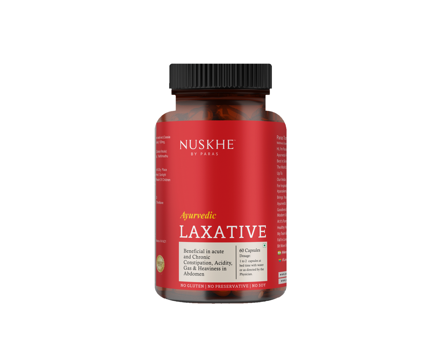 Nuskhe by Paras Ayurvedic Laxative - 60 veg Capsules
