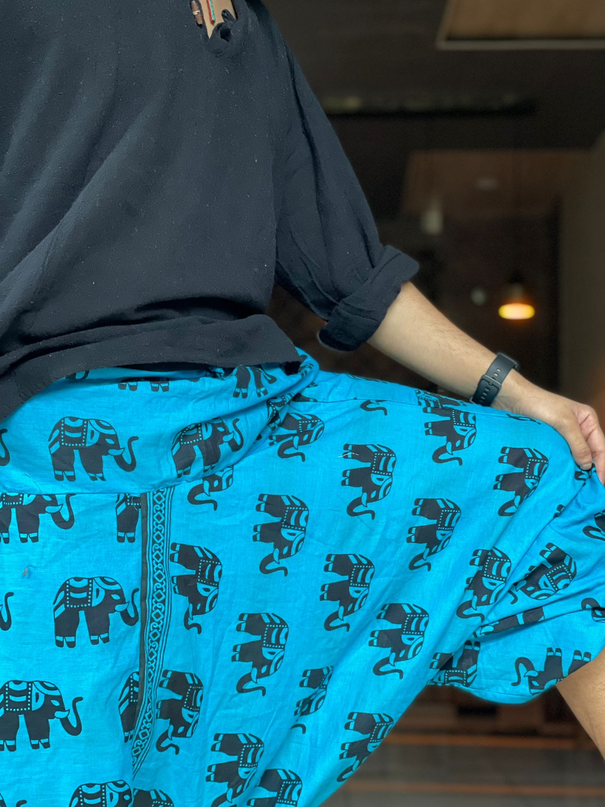 Studd Muffyn Dhoti Pants Elephant print Blue
