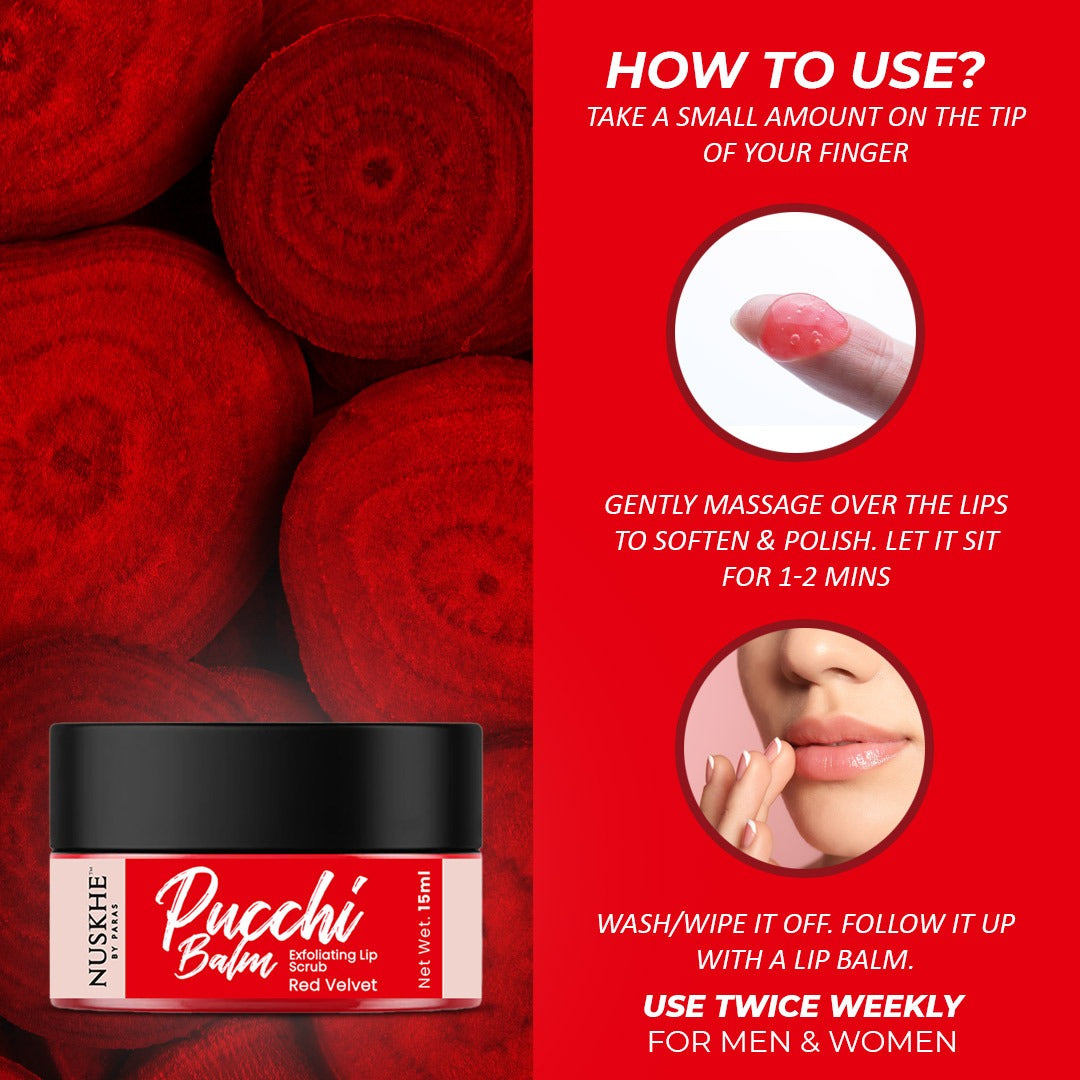Nuskhe by Paras Pucchi Red Velvet Lip Scrub For Lip Lightening