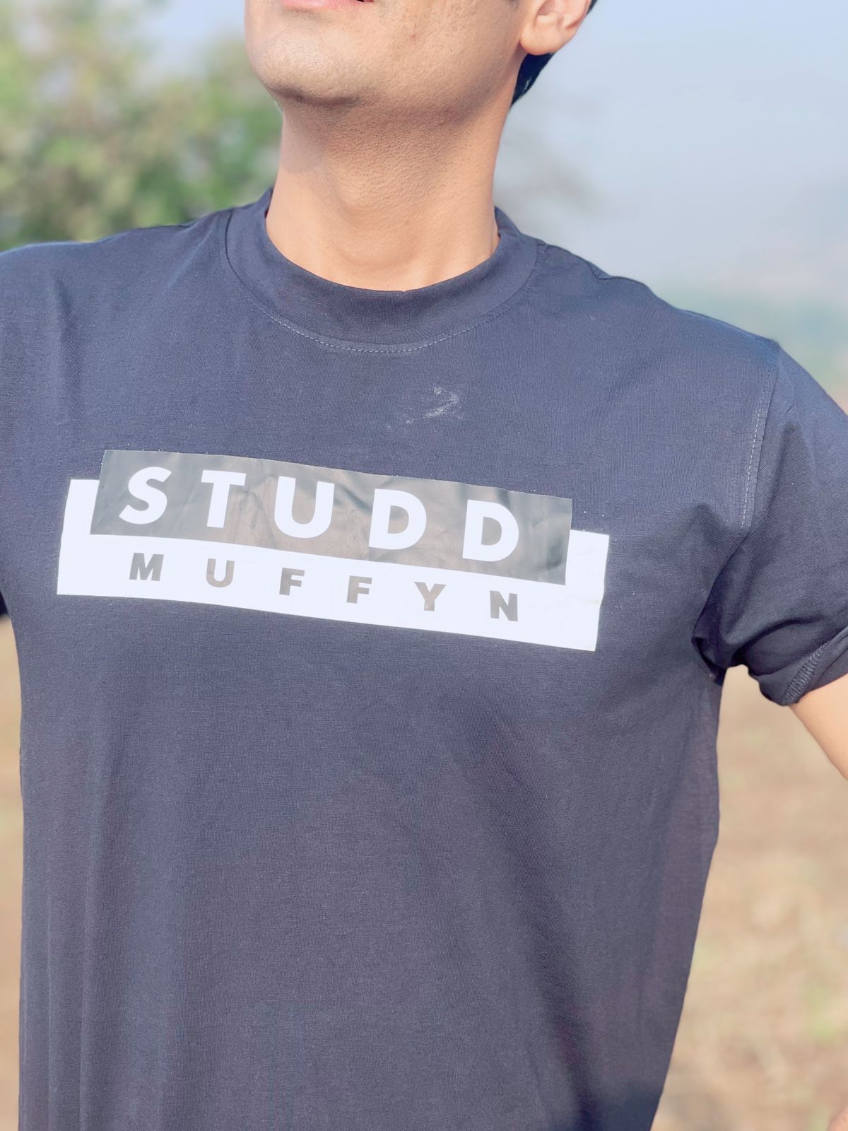 Studd Muffyn T-Shirt Navi Blue with Bold Logo-  Size M