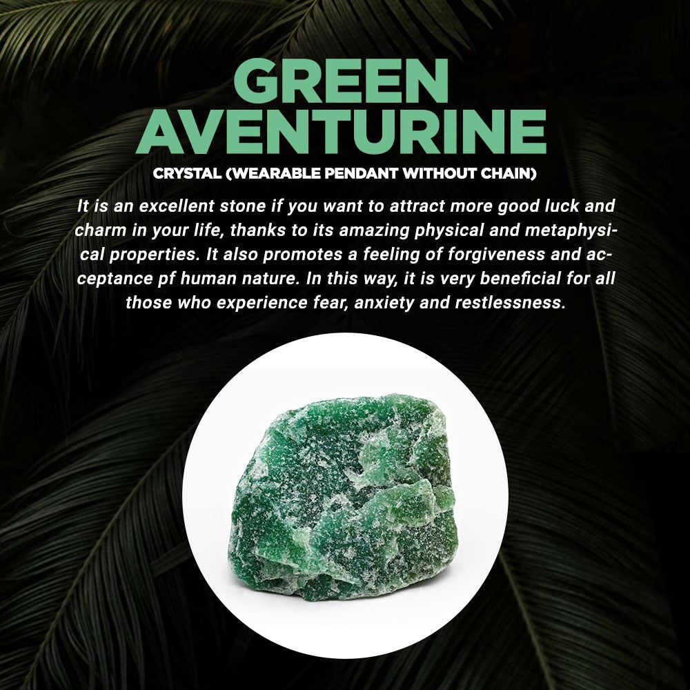 Green Aventurine Crystal (Wearable Pendant without chain)