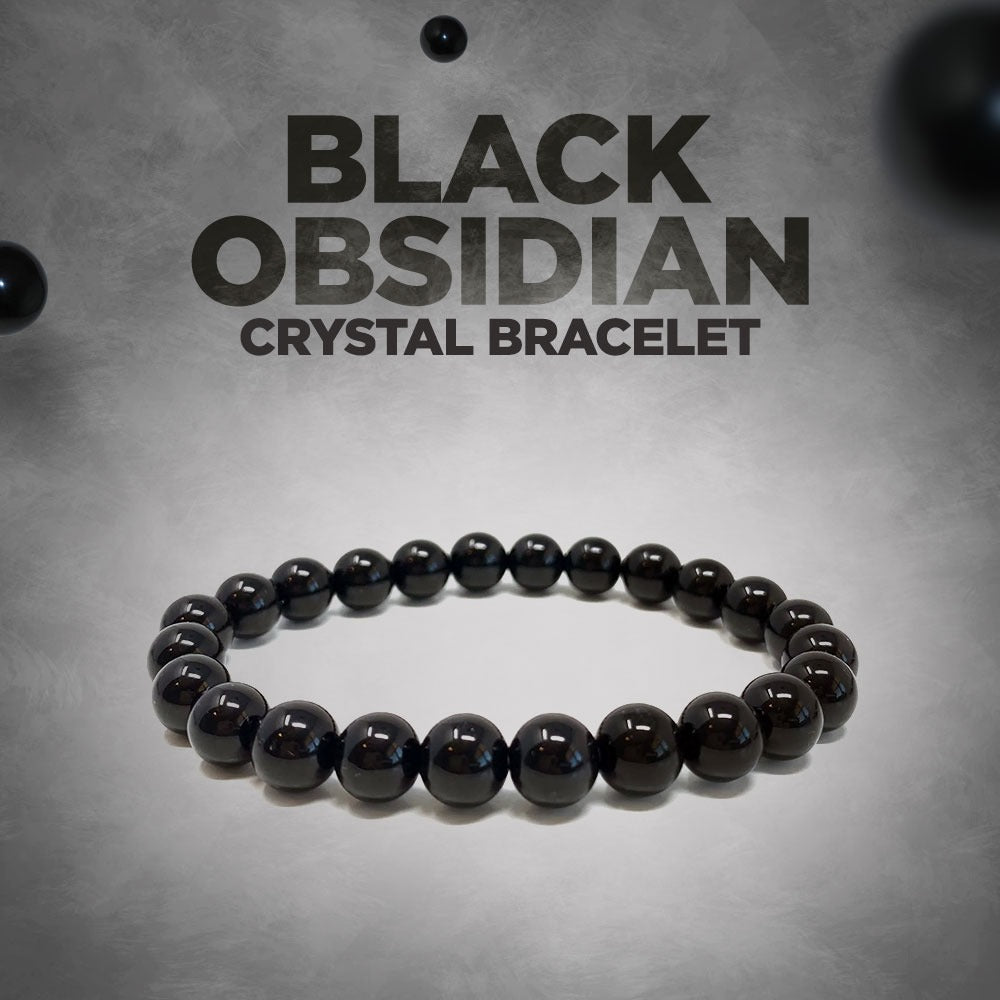 Natural Black Obsidian Bracelet  BellarosaGems