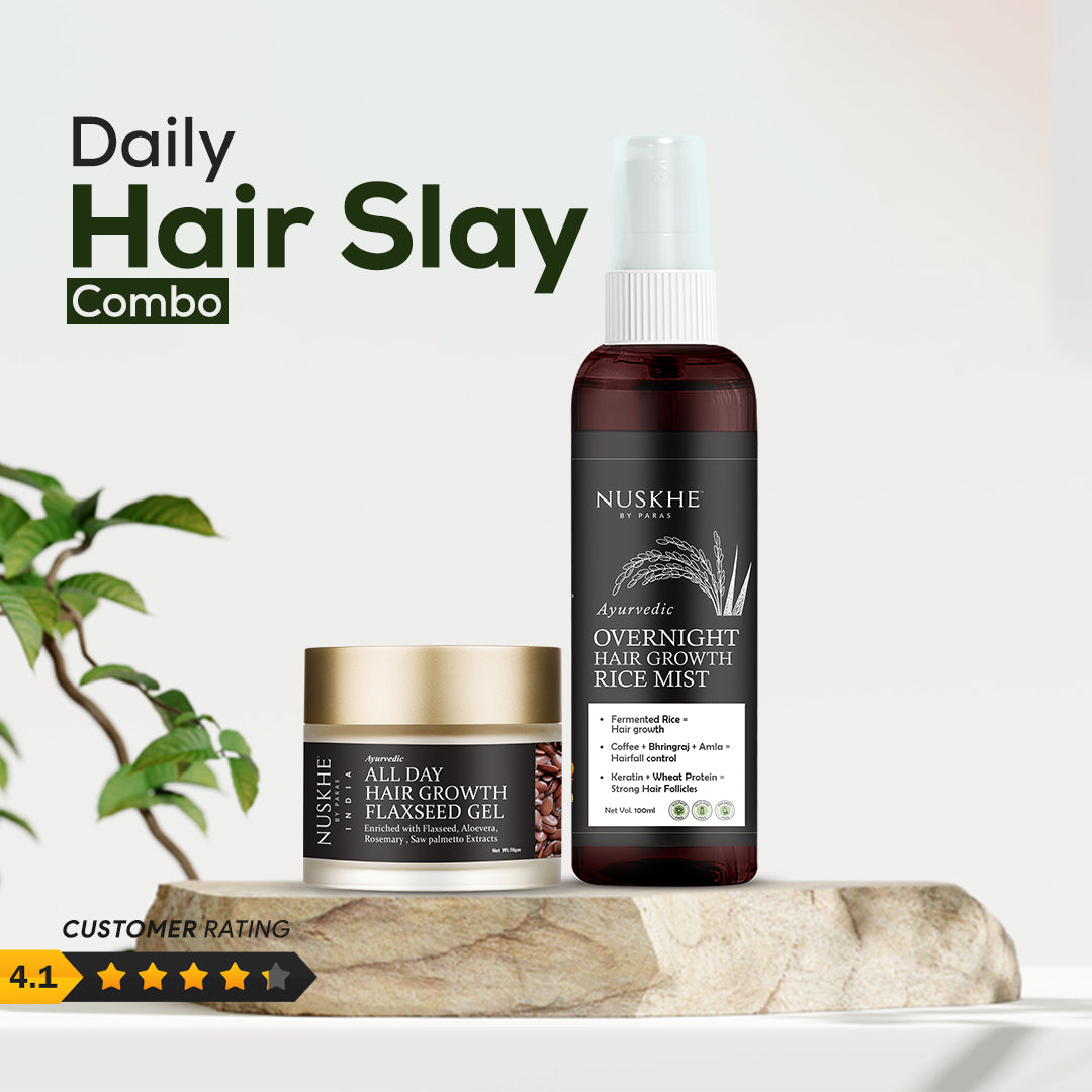 Daily Hair Slay | Flaxseed Hair Growth Gel & Hair Growth Fermented Rice Mist