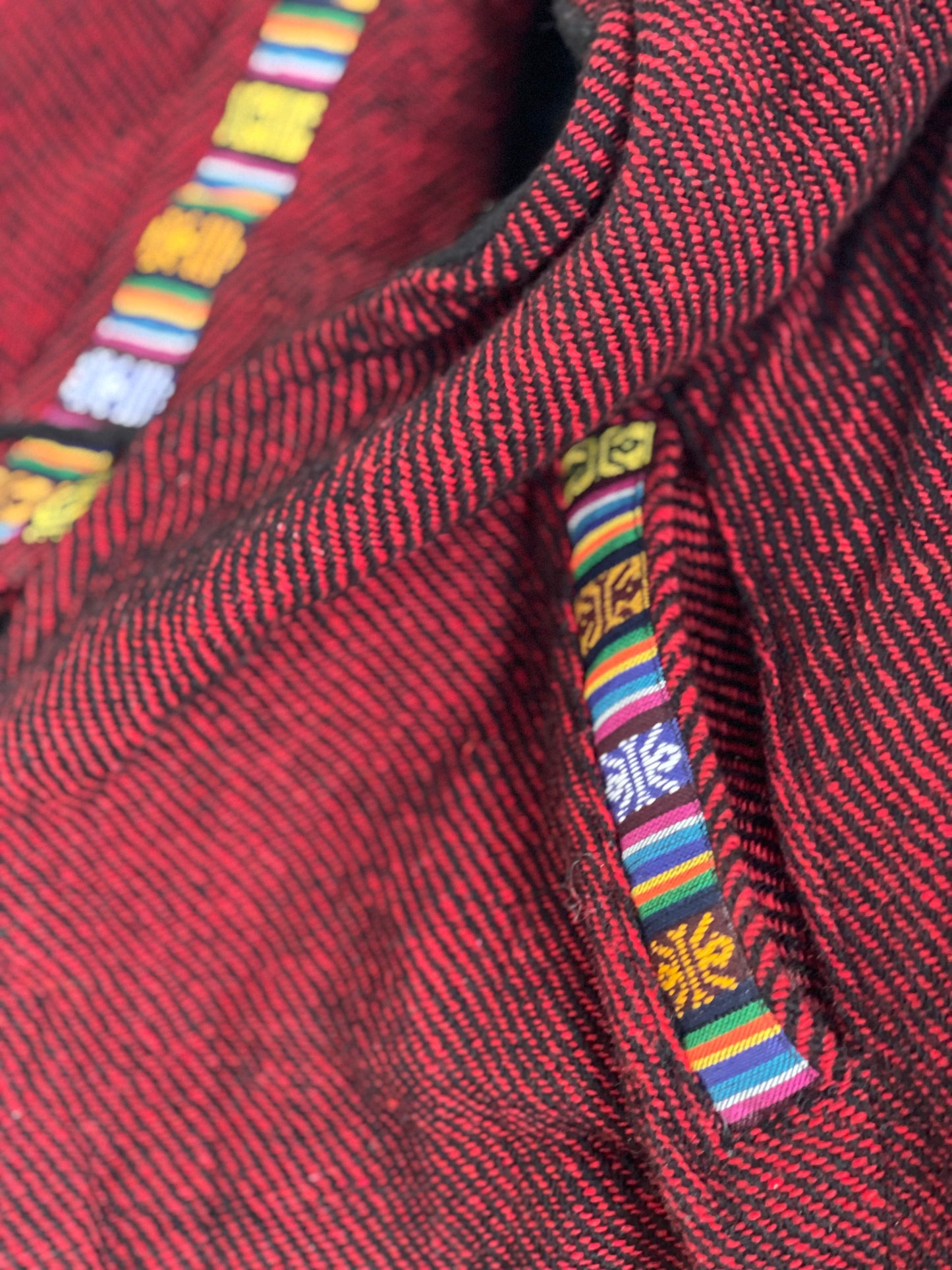 Red Tibetan Asymmetrical traditional Jacket